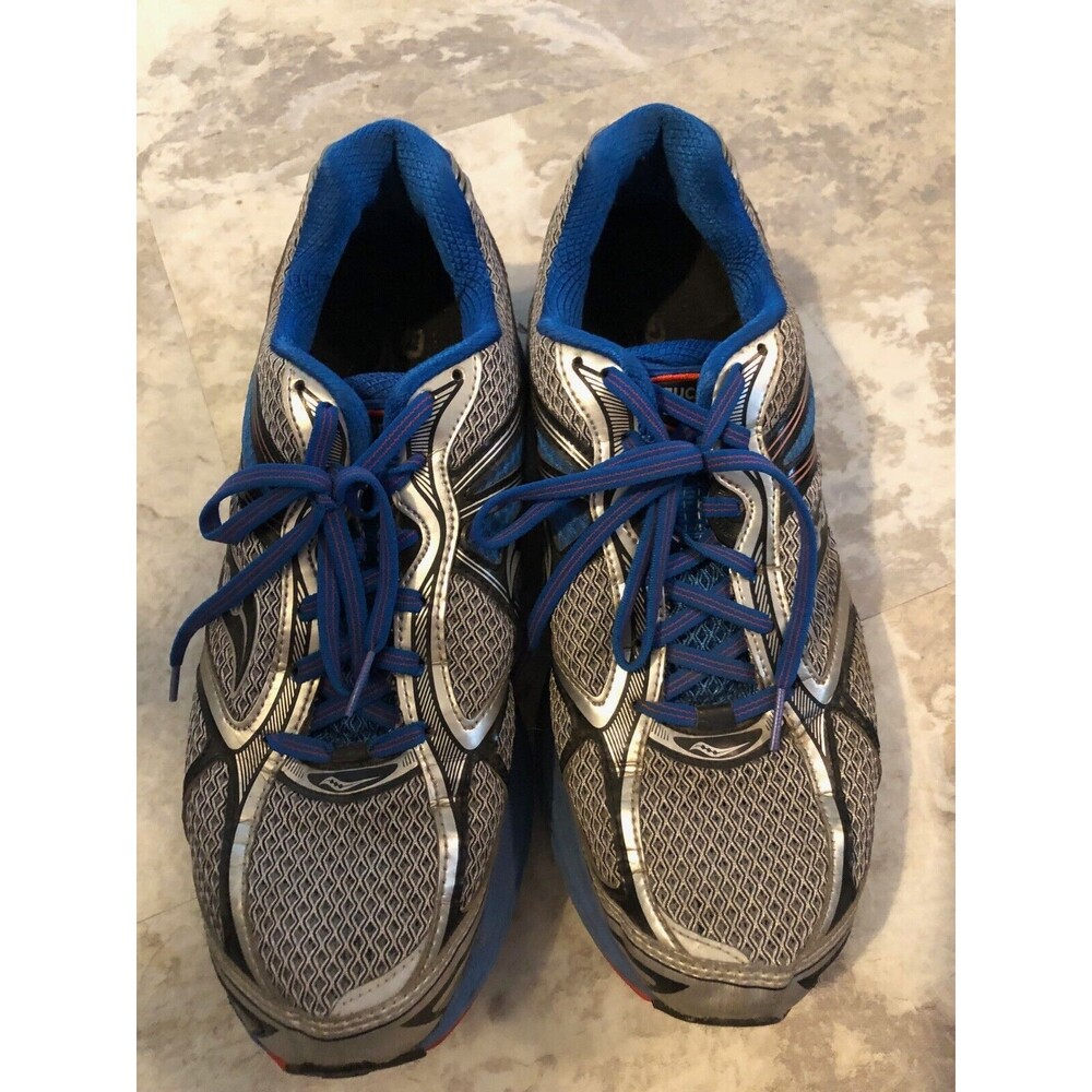 Saucony Power Grid Guide US Size 12 Running Shoe Wide Silver Blue